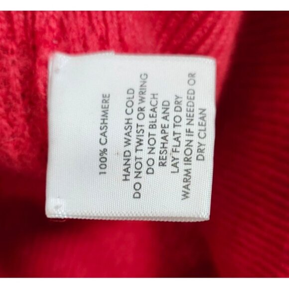White + Warren - Cashmere Ribbed V Neck Sweater in Auburn Red Size S - Picture 7 of 10